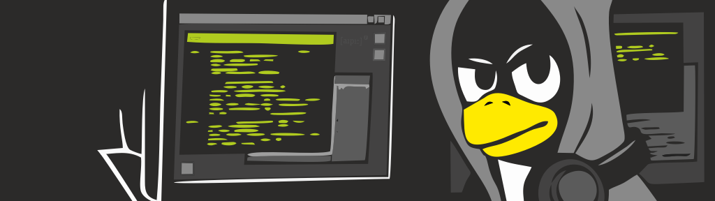 Linux Pinguin (Tux) als Hacker